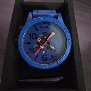 Nixon Vibrant Blue 51-30 Chronograph Watch Rare Ceramic